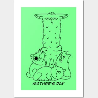 Odd Kitty Mother's Day meh face Posters and Art